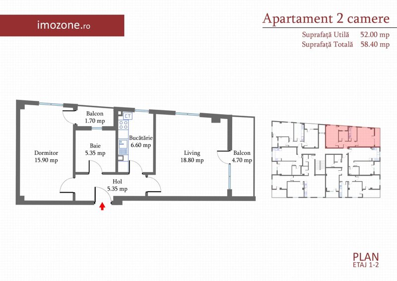 Militari Pacii, apartament 2 camere, 57 mp, decomandat, etaj 1/4,  comision 0%